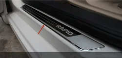 For Skoda Rapid 2013-2021 High-quality Stainless Steel Threshold Guard Plate Welcome Pedal Anti-scratch Car Accessories