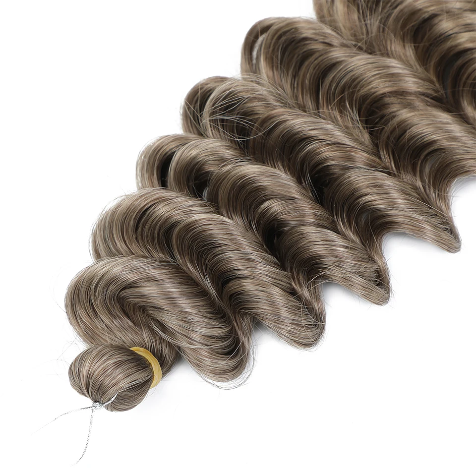 Tiefe Welle Twist Flechten Haarverlängerungen für Frauen Hochwertige synthetische Häkelzöpfe Haar 24 Zoll Ombre Bug Braun Afro Locken – Detail 12