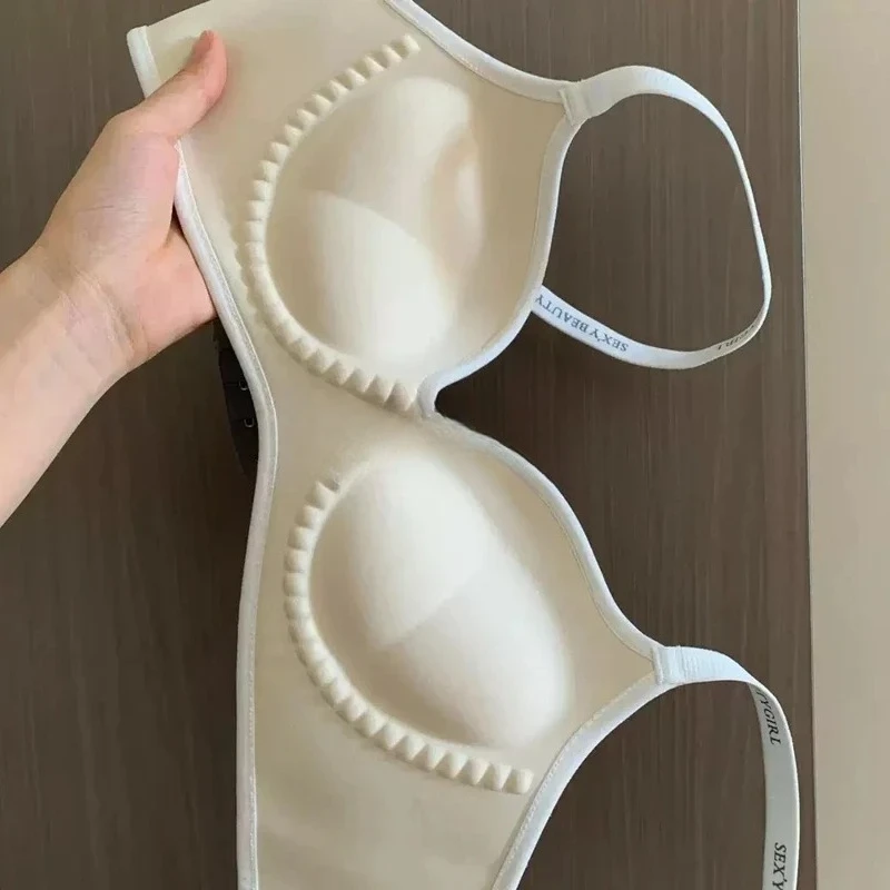 Bezešvá push-up podprsenka s AC Cup, bezešvá neviditelná braletka s 3D vložkami, proti prohýbání, pohodlí pro malý hrudník, bez stopy po nošení spodního prádla - náhled 6