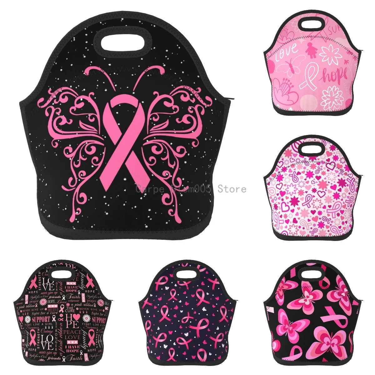 Breast Cancer Awareness Lunch Bag For Women Men Insulated Lunch Box For Adult Reusable Lunch Tote Bag For Work, Picnic, School