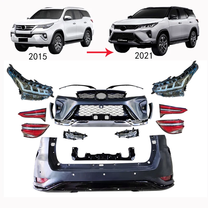 

KLT Китай Заводская цена продажи Автомобильный Комплект запчастей для Toyota Fortuner 2015-2020 обновление до Fortuner 2021