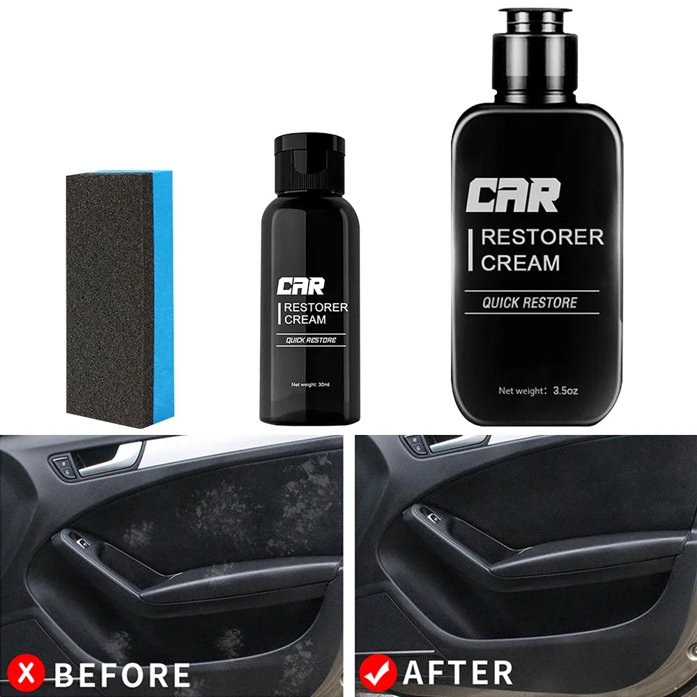 Car Restorer Agent 30/100ml Auto Plastic Leather Refurbishment Washable Interior Refresh Dashboard Surfaces Care Dustproof Tools