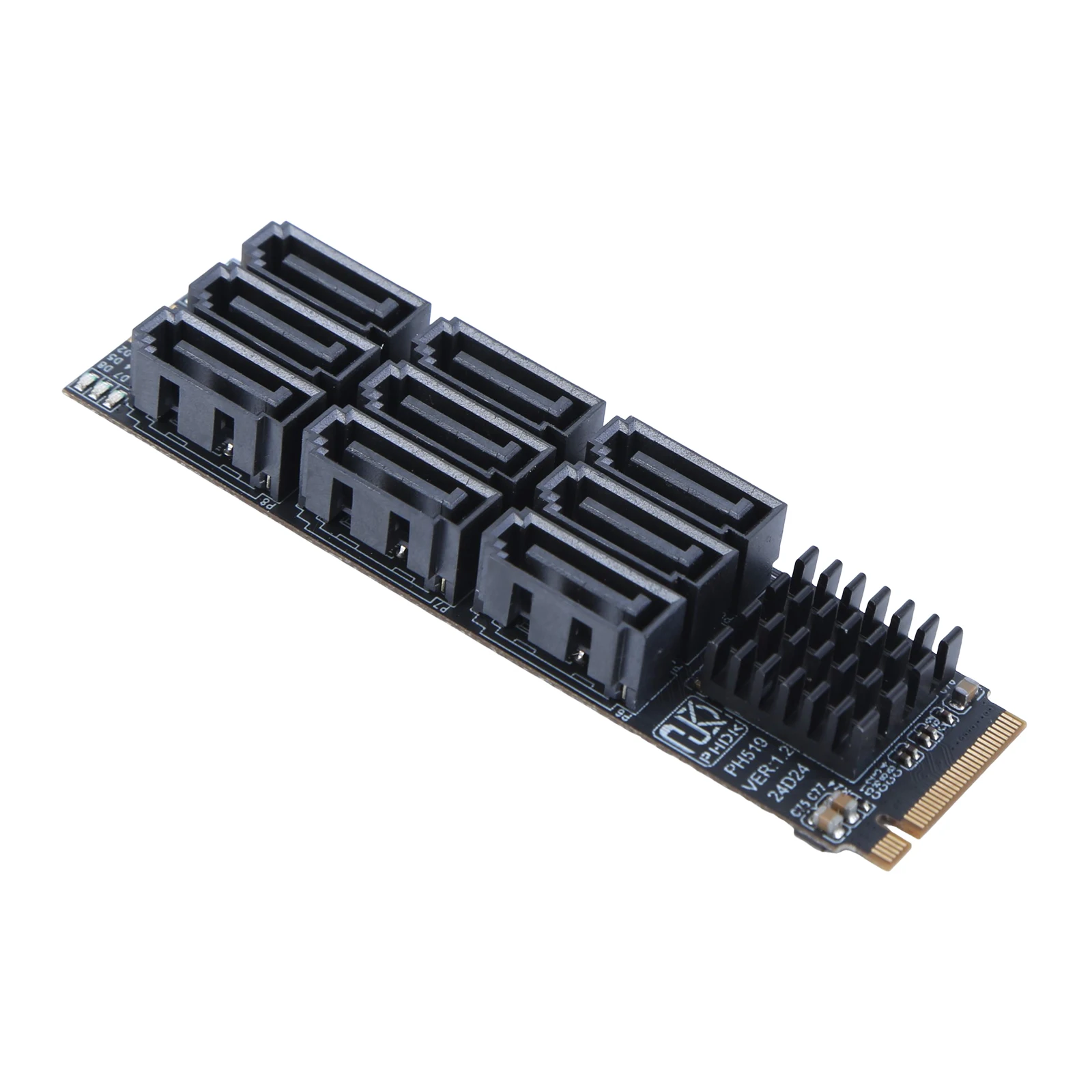 M.2 M KEY Nvme To 9 Ports SATA 3.0 Adapter 6Gbps M.2 To SATA Adapter PCIE 3.0 X2 Hard Disk Capacity for Desktop PC