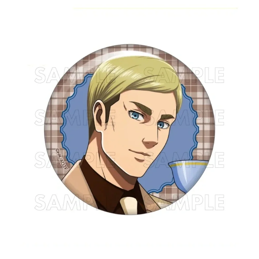 Anime Attack on Titan 58mm Badge Brooch Levi Ackerman and Hange Zoe Backpack Decor Christmas Gift