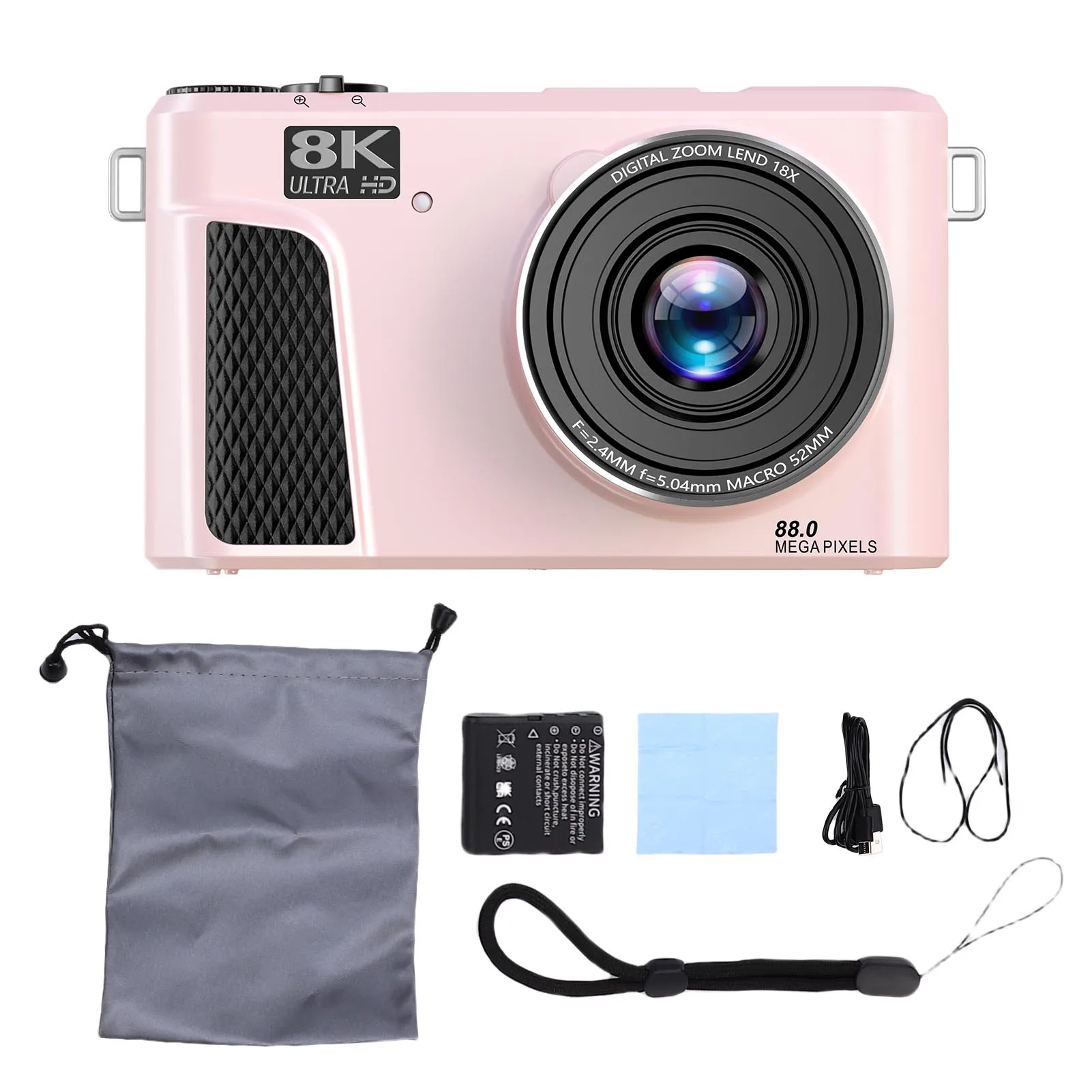 Digitale camera 8K 88MP 18x zoom Autofocus WiFi-reiscamera met 3 inch flip-scherm Meerdere filters Invullicht voor live