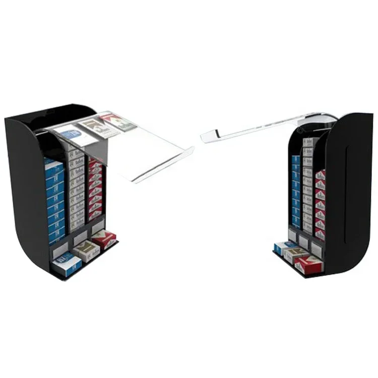 convenience store counter gravity acrylic cigarette display dispenser shelves