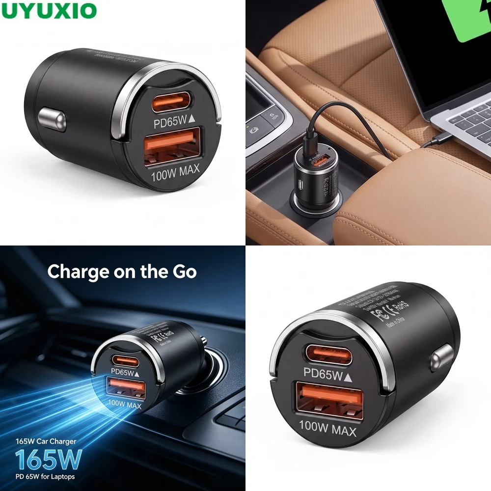carregador-de-carro-de-baixo-perfil-165w-pd-65w-tipo-c-e-100w-usb-a-corpo-mini-duravel-em-liga-de-zinco-para-telefones-tablets-e-laptops