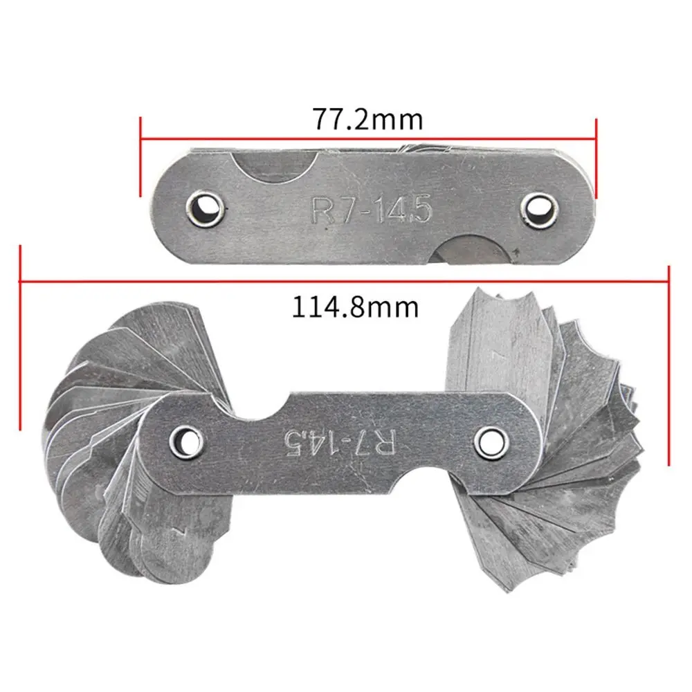 16pcs/set Lathe Combination Tools Measuring Gage Arc Measuring Tool Sample R Gauge Radius Gauge Center Measurement Screw Pitch