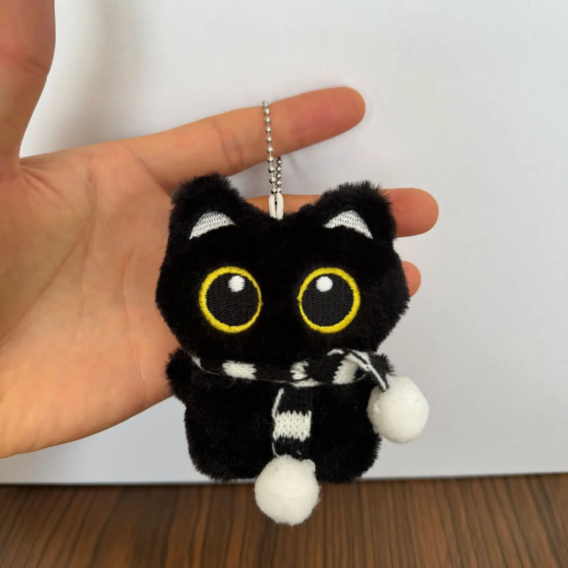 Mini Cute Black Cat Plush Toy Cartoon Kitten Keychain Backpack Decoration Accessories Soft Stuffed Doll Birthday Christmas Gifts