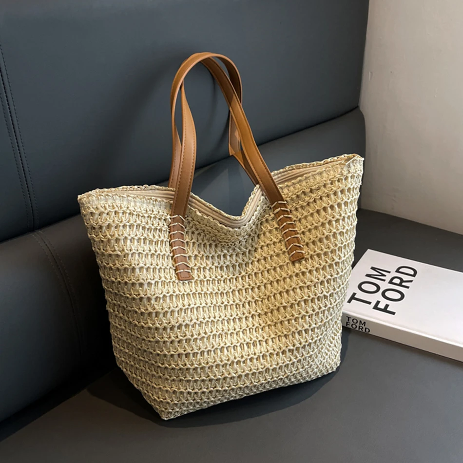 Fashion Women's Straw Bag Women's Shoulder Bag Luxury Large Capacity Women's Handbag Summer Fashion Travel Beach Bag Designer