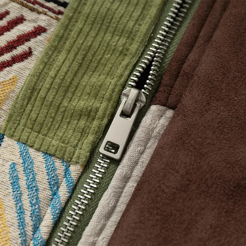 Homens jaquetas de inverno engrossar casacos parkas quentes vintage retalhos acolchoados jaquetas streetwear harajuku hip hop jaquetas de grandes dimensões