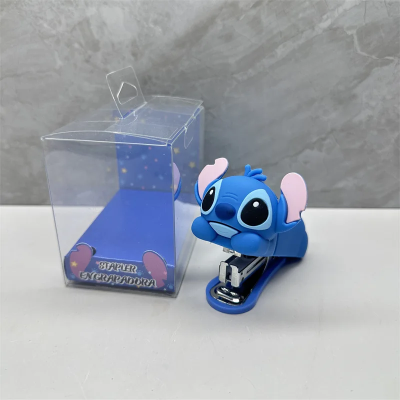 Cartoon Blue Stitch Silicone Stapler Student School Supplies Materials Test Paper Mini Bookbinder Desktop Decoration Stationery