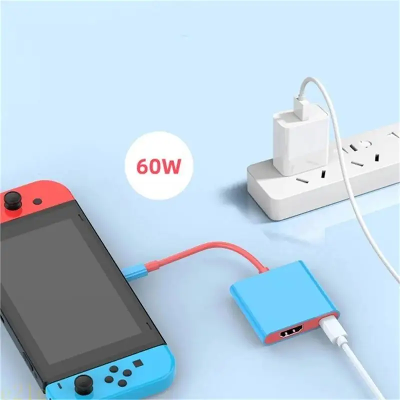 E21E Small USB C إلى محولات HDTV مريحة محطة الإرساء قاعدة 85 ملم كابل