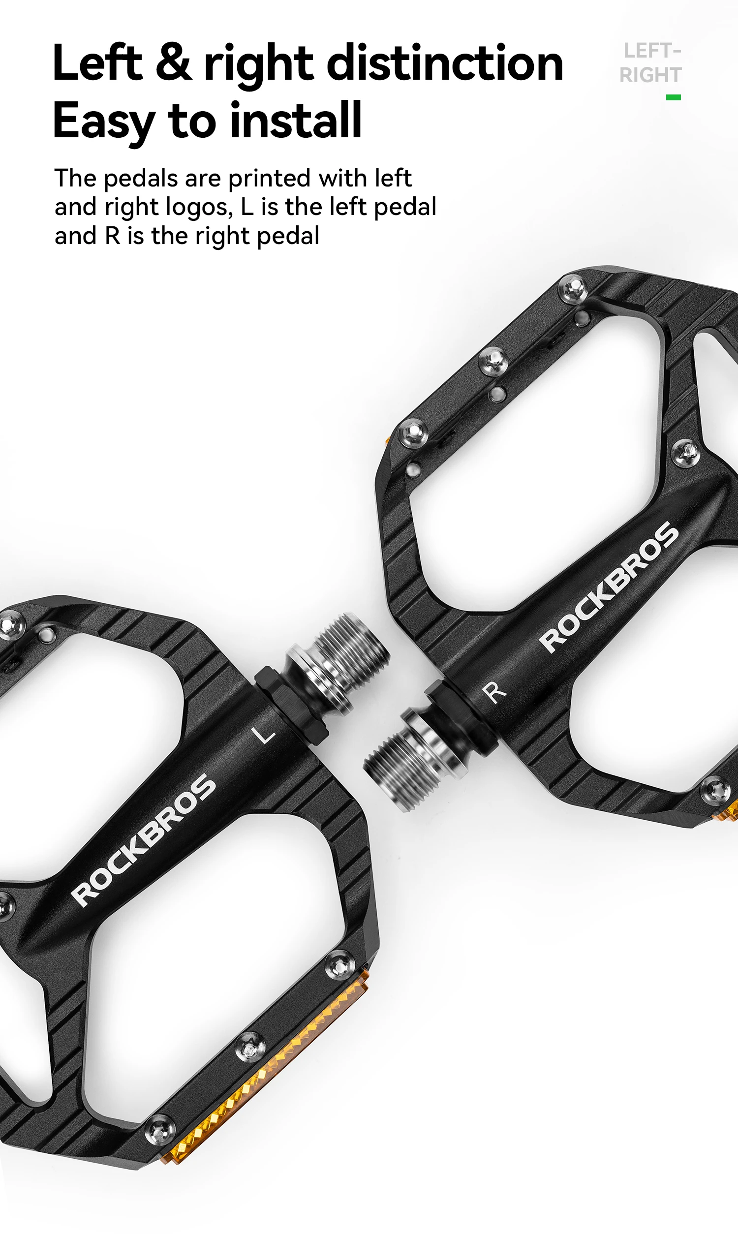 ROCKBROS Fahrradpedal Rutschfest Langlebig Einlagiges Aluminiumlegierungs-Reflexionspedal Hohldesign Leichtes Rennradpedal – Detail 9