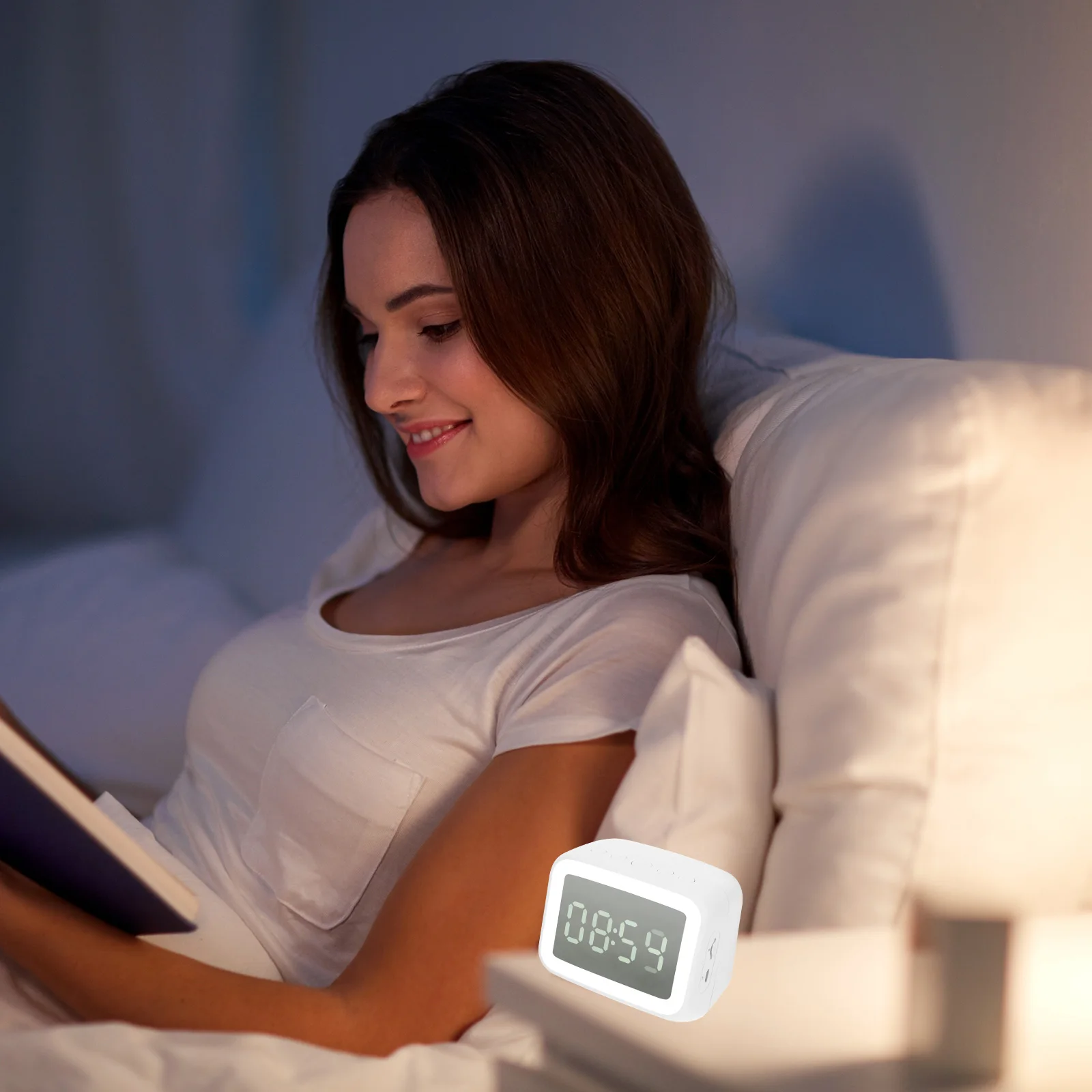 

Speaker Alarm Clock Small Digital Clocks for Bedroom Plug in Bedrooms Desk
