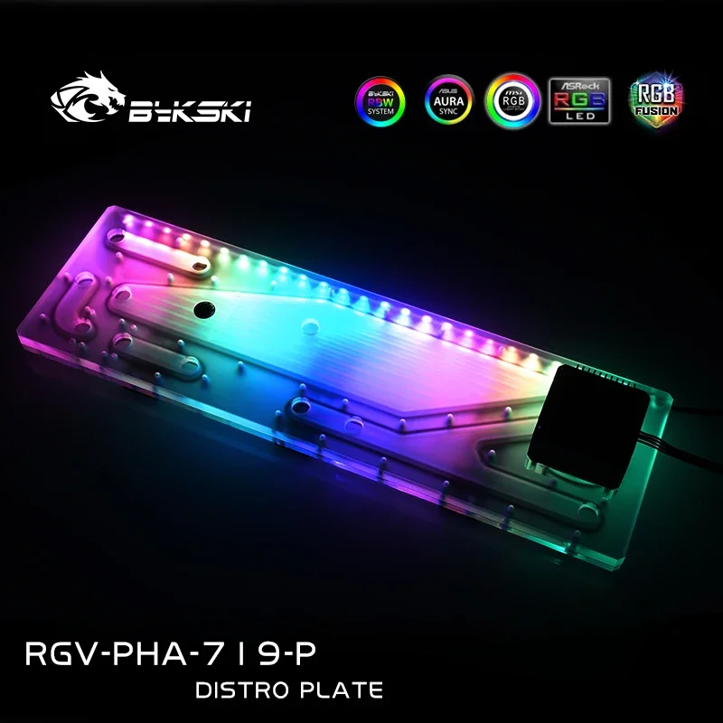 Imagem -06 - Bykski Placa de Discurso para Phanteks Enltohoo 719 Case Solução de Laço de Resfriamento de Água do Radiador 360 ou 2x360 Sincronização Rgb 12v 5v Rgv-pha719-p