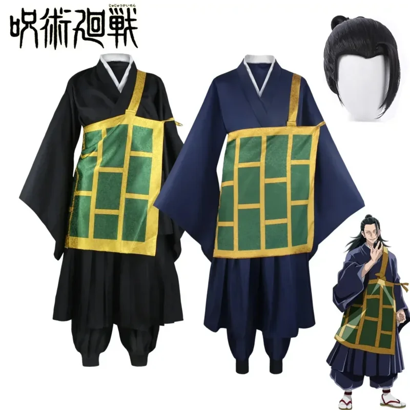 Nuovo ★   Jujutsu Kaisen Geto Suguru Cosplay Kimono nero blu Uniforme scolastica Anime Vestire Costume di Halloween ★   2025 qi ☆
