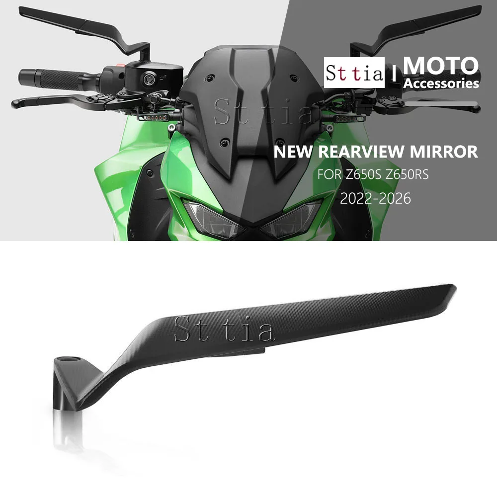 

Z650RS 2022-2025 Motorcycle Side Mirror Fit For Kawasaki Z650S Z 650S 2026 Z650 RS New Rearview Mirror Aluminum Rear View Mirror
