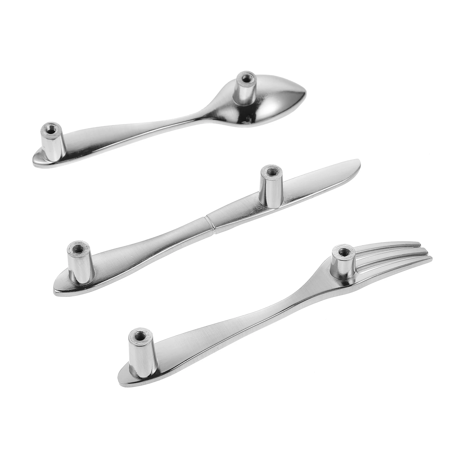 

3Pcs Fork Spoon Knife Shaped Cabinet H les Drawer Knobs Zinc Alloy Furniture Hardware Cutlery Decorative Kitchen Door Pulls