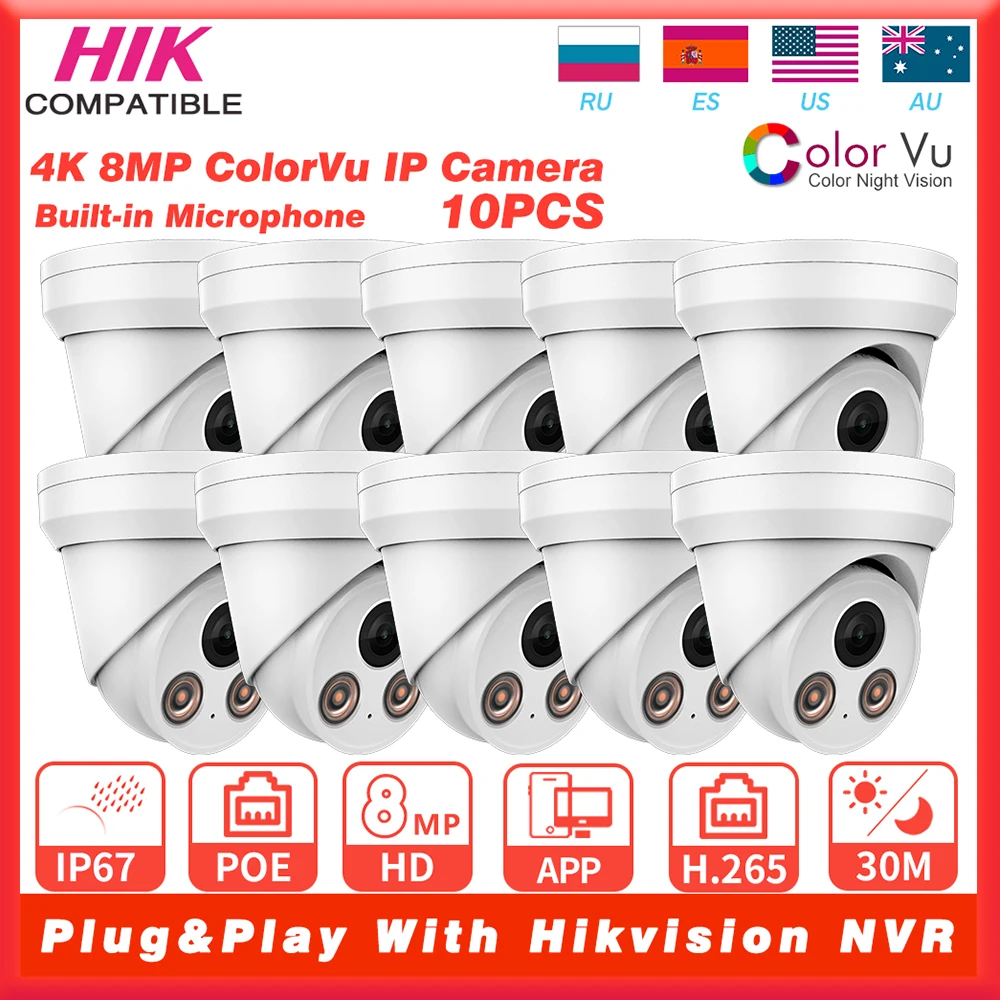 10PCS 4K 8MP Ip Cam…