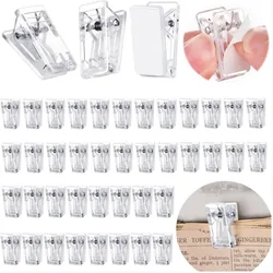 10/20/30Pcs Self-Adhesive Clips Plastic Clear Wall Clips Sticky Hanging Photo Clips Poster Clips for Office Home Poster Photo