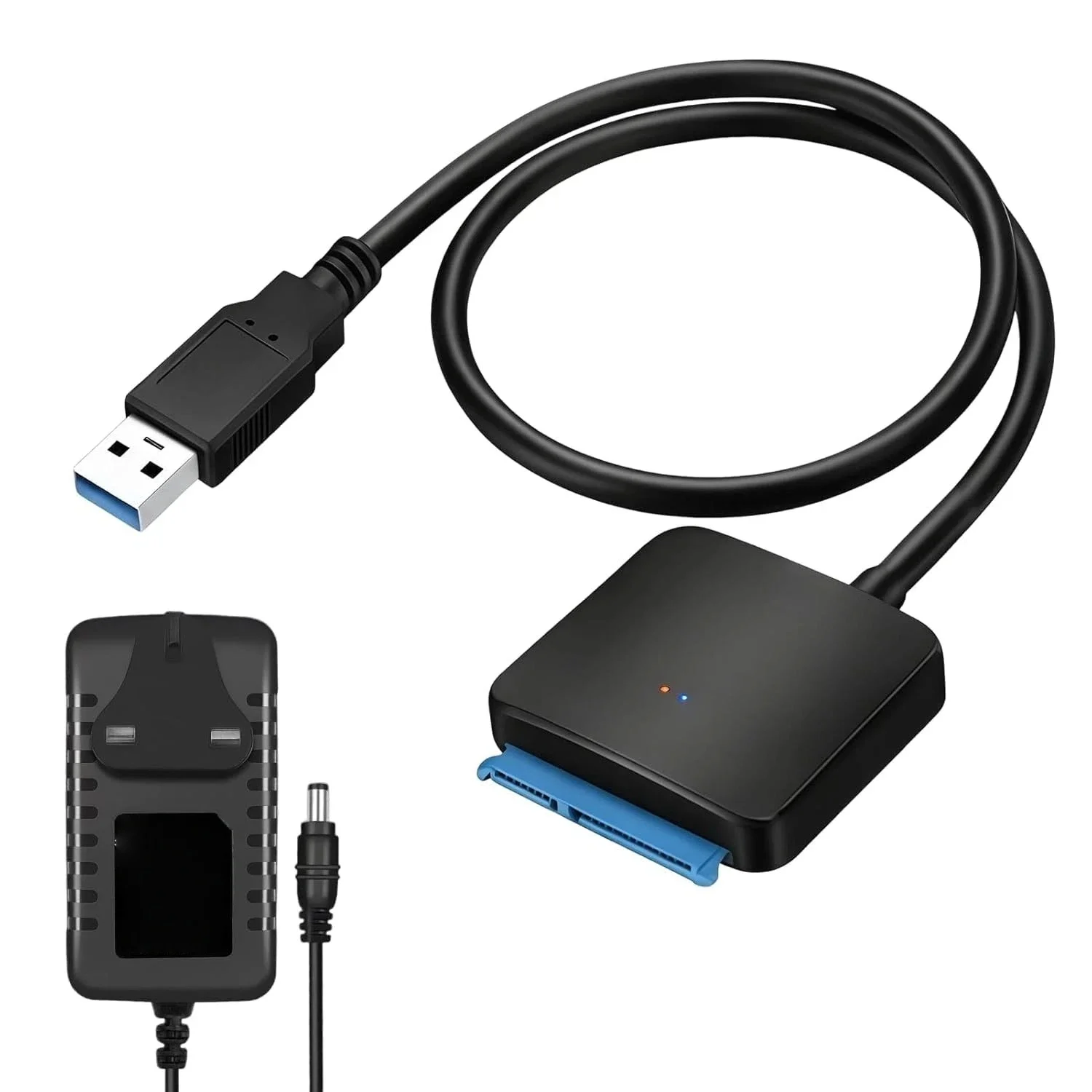 SATA to USB Adapter, USB 3.0 to SATA III External Converter for 2.5 Inch SSD/HDD Hard Drive Reader SATA III Disk, Supports UASP