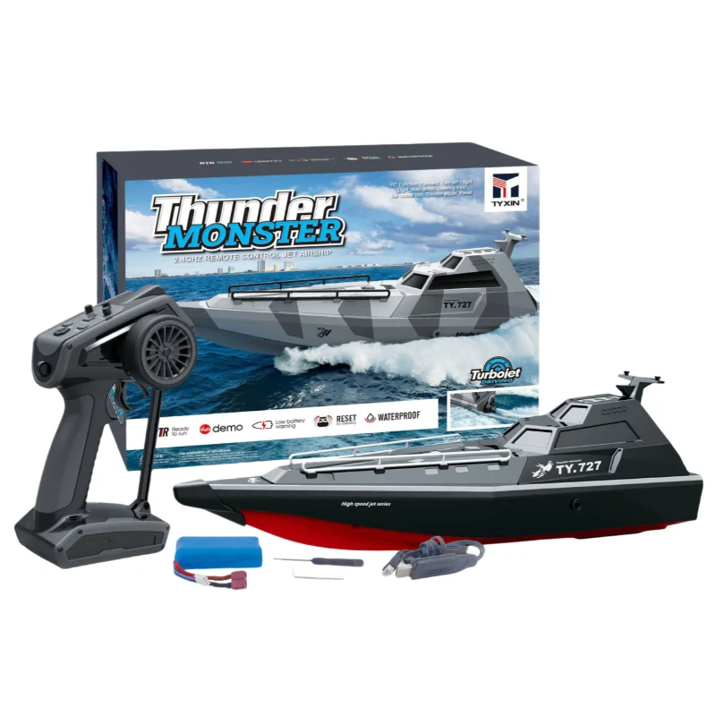 2.4g sem fio rc barco de controle remoto tx727 barco de controle remoto lancha de alta potência modelo de alta velocidade barco menino brinquedo presente de natal