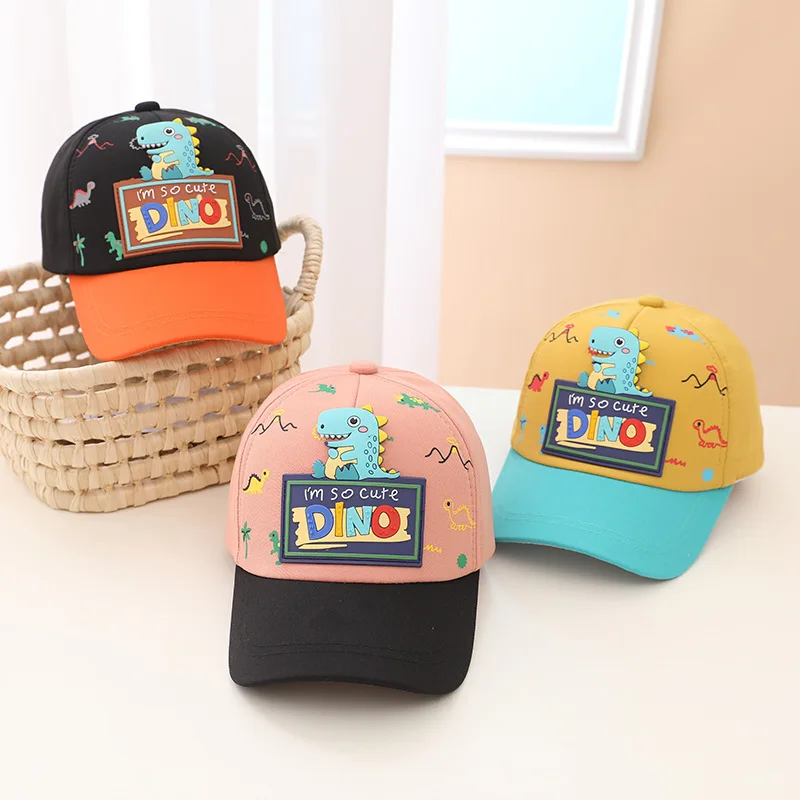 

Cute Cartoon Dinosaur Baby Hat For Boys Girls Kids Baseball Cap Adjustable Outdoor Sun Hat