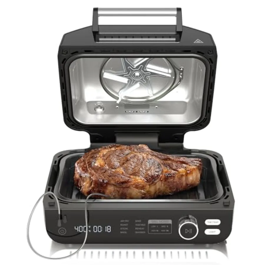 

Electric Grill Outdoor/Indoor 8-in-1 Multifunctional Large Electric BBQ Grill for Air Fry Bake Roast Steak Broil and Dehydrate