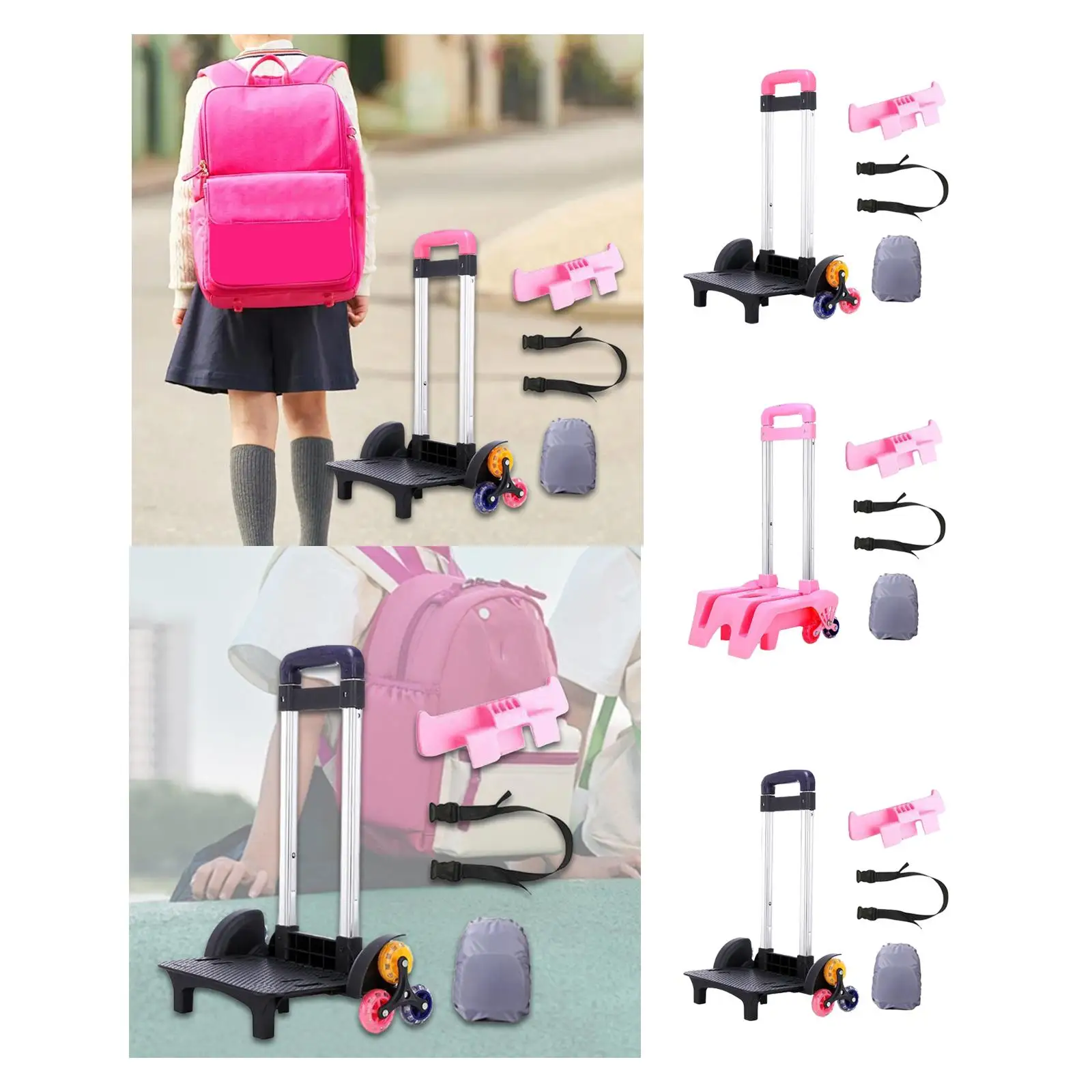

Backpack Trolley Compact Smoothly Luggage Cart for Bags Boxes Travel Luggage