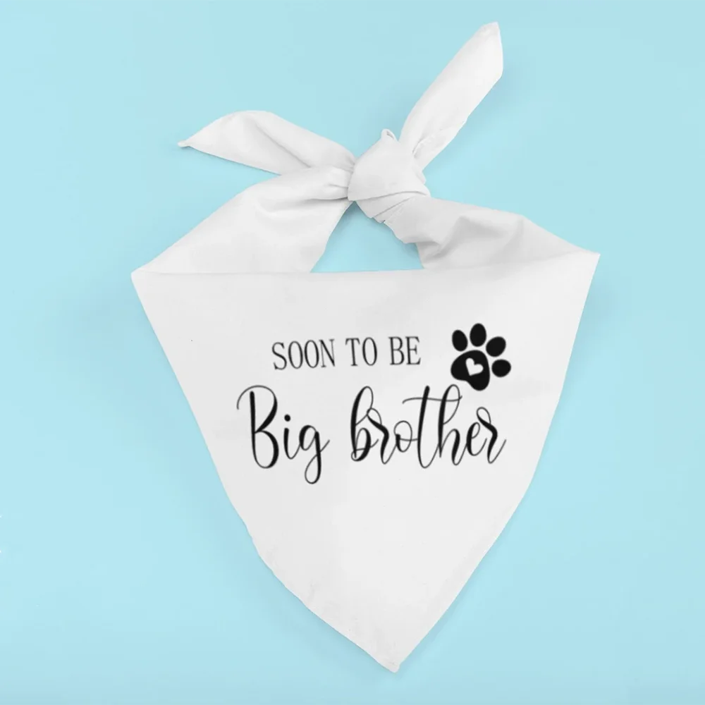 Soon To Be Big Brother Pregnancy Announcement Dog Bandana New Baby Birth Reveal Mom's Pregnant Baby Shower Pet Gift Party Decor view 4