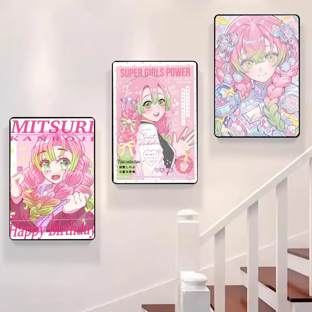Póster de Anime Mitsuri Kanroji D-Demon Slayer, imágenes para habitación, hogar, dormitorio, decoración de pared Interior, pintura en lienzo, póster artístico Mural