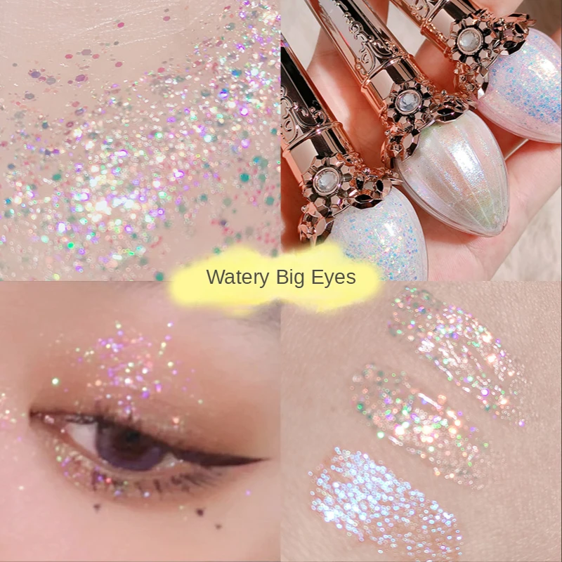 Bright Shine Liquid Eye Shadow Glitter Eye Makeup Sequins Pearlescent Fine Flash Highlight WaterProof Lying Silkworm Brightening