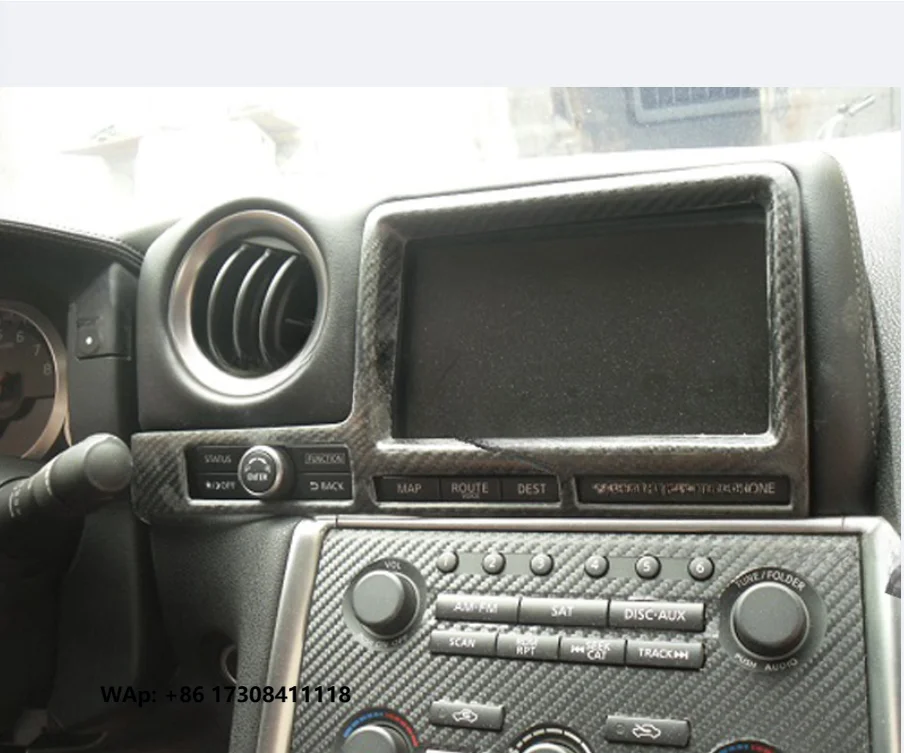 New Condition 7-Piece Set of Carbon Fiber Central Control Panel Button Patch Interior Parts for  R35 GTR
