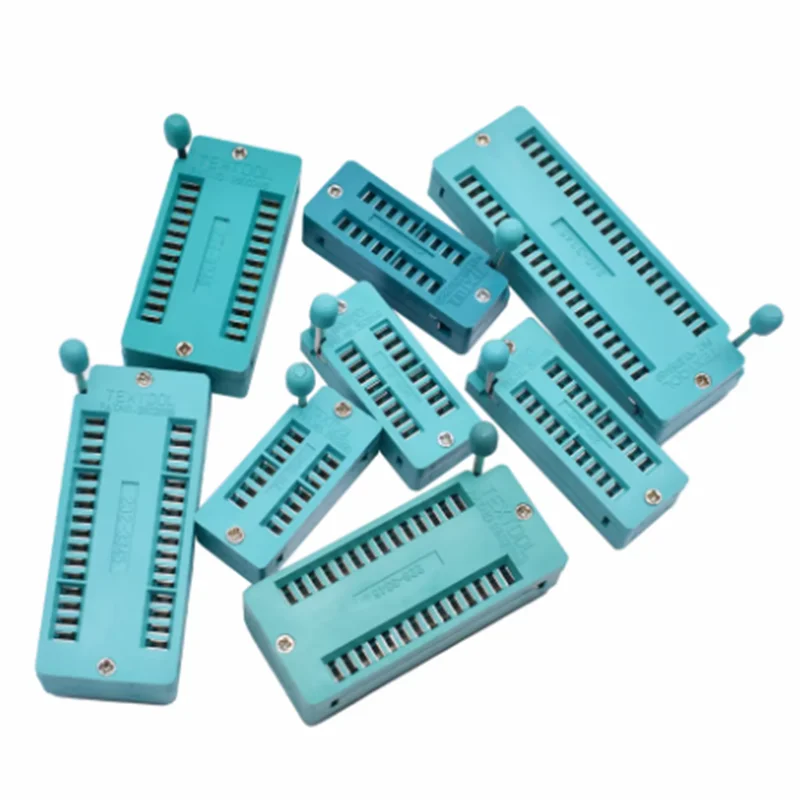 14 16 18 20 24 28 32 40 P Pin 2.54 MM Green DIP Universal ZIF IC Socket Test Solder Type IC lock seat zif socket