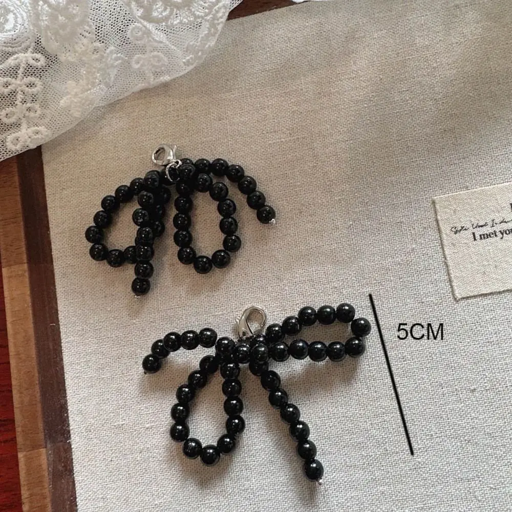 

Fashion Beaded Bow Beaded Pendant Pearl Ins Key Chain Handmade Casual shoes Shoe Chain