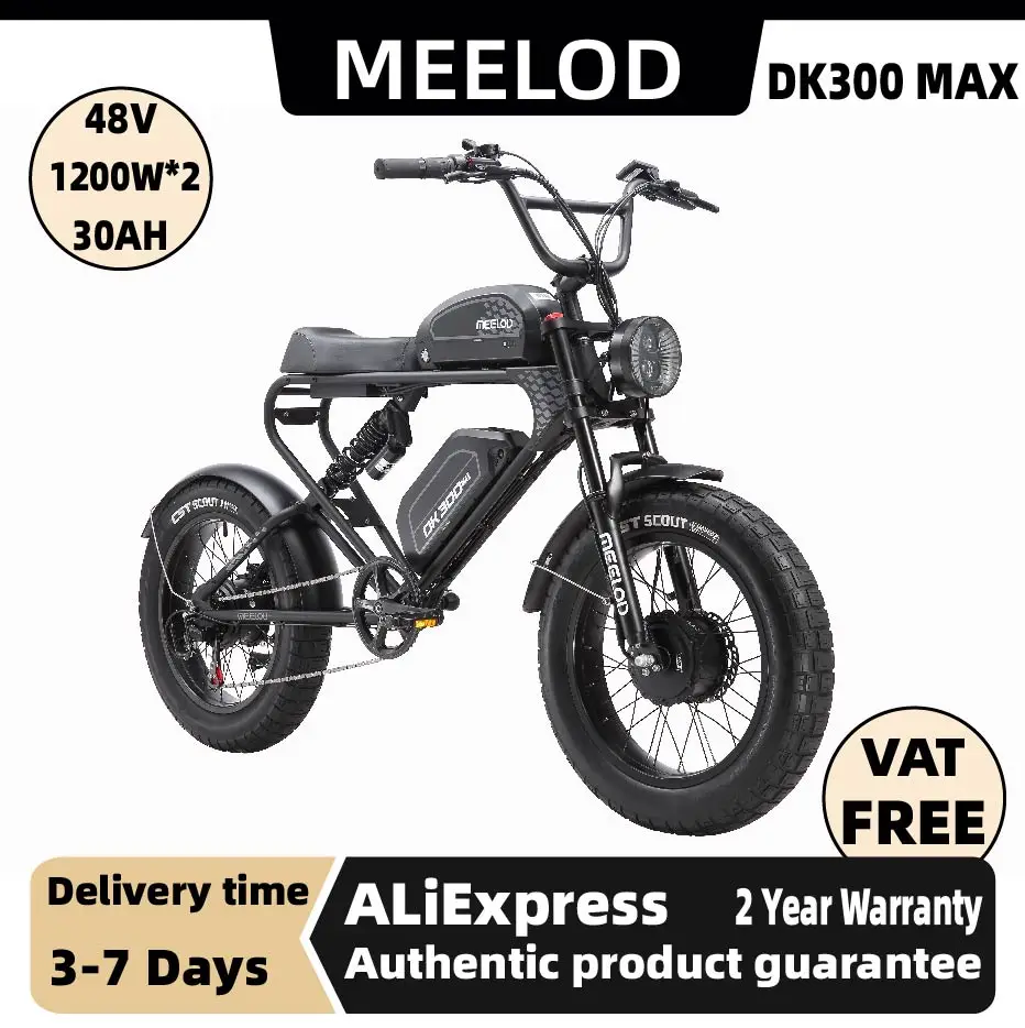 

MEELOD DK300 MAX adult E-bike 1200W*2 48V 30Ah battery commute Electric Bike,20-inch Fat Tire E-Mountain bike
