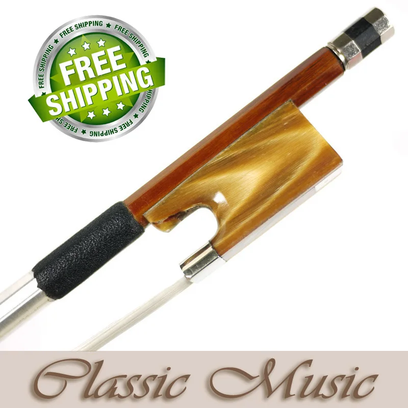 

Silver Pernambuco Violin Bow with Red Horn Frog (4/4), Good Mongolian Horse Hair .