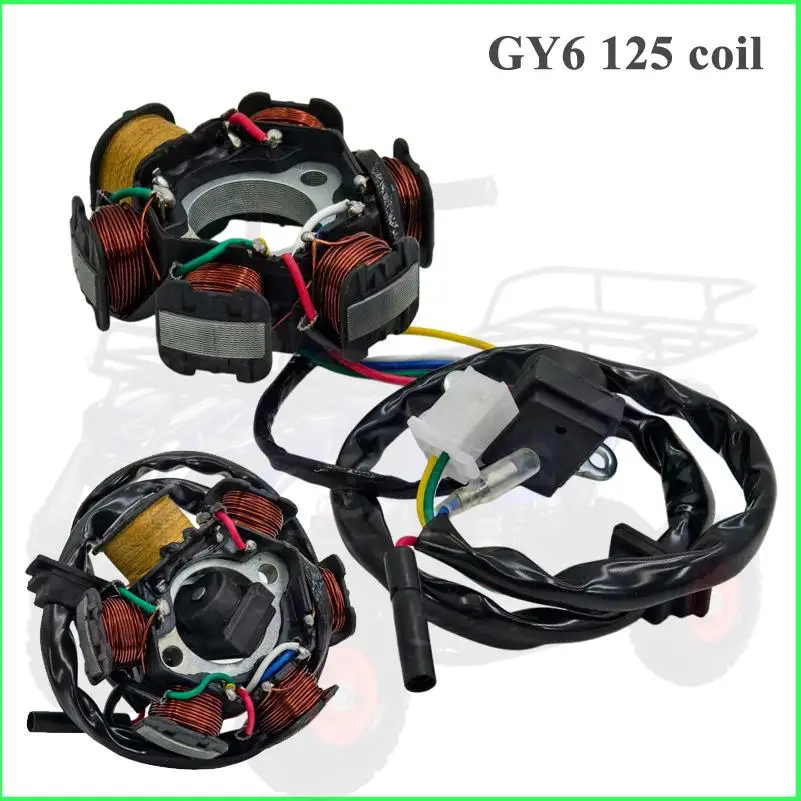 

6-катушка, 5-проводная катушка магнитного статора, подходит для 50cc 70cc 90cc 110cc 125cc ATV Go Kart Generator Magneto Stator Coil Катушка статора