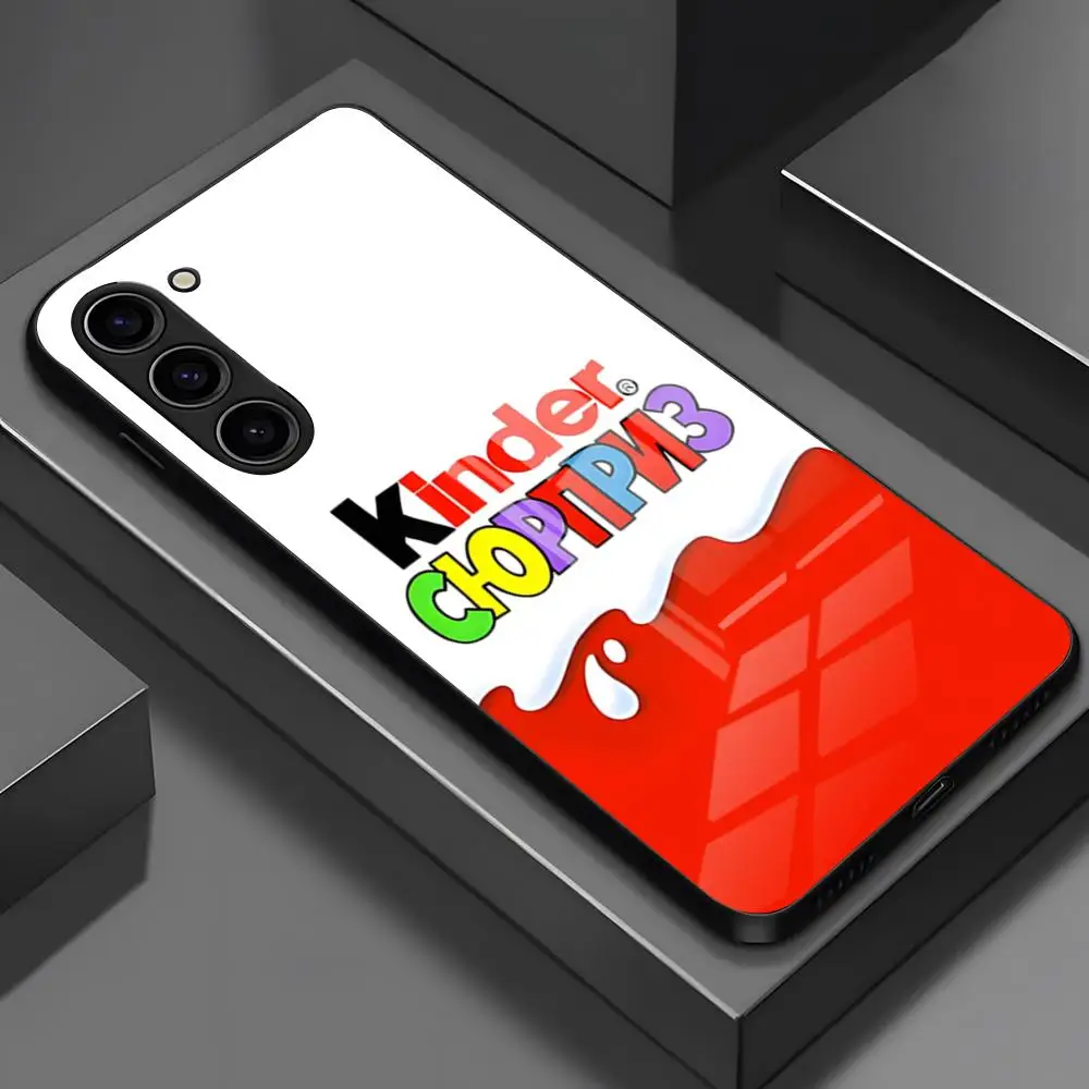 Capa de Celular Trolly Egg K-KINDER JOY Surpresa para Samsung S26 S25 Edge Ultra S23 S22 S21 S20 Ultra Plus S24 FE A54 A53 A25 de Vidro