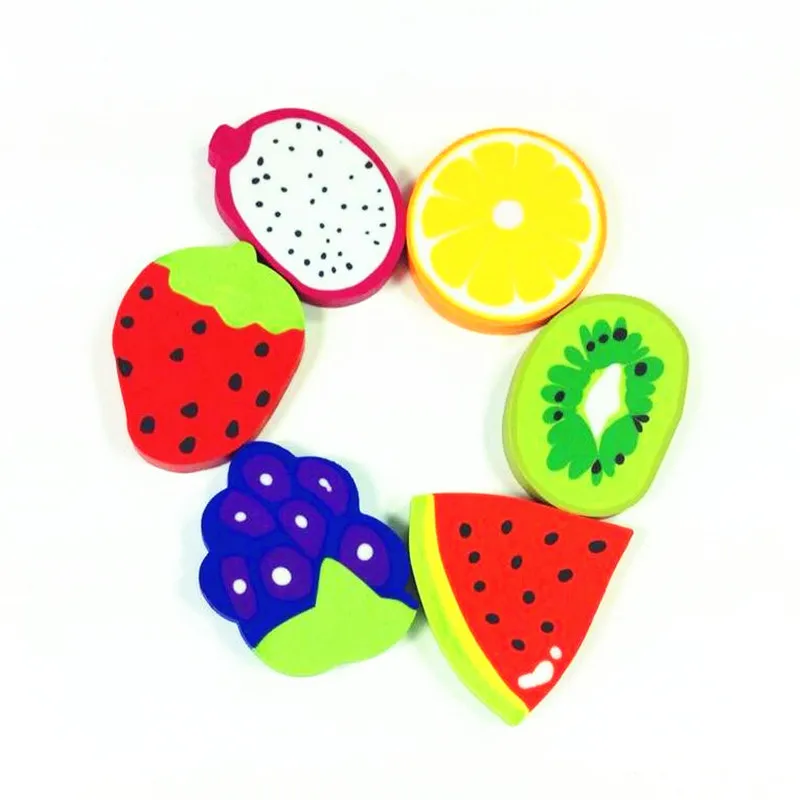 

1pcs/pack Double Leaf Fruit Modeling Rubber Kiwi Mini Rubber Prizes School Supplies Six Selections For Students