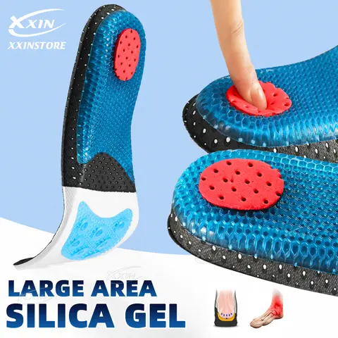 【Xxin】 Semelle intérieure de printemps Semelles intérieures de sport de basket-ball pour hommes et femmes Coussinet de chaussure de soutien de voûte plantaire en silicone Taille 35-46