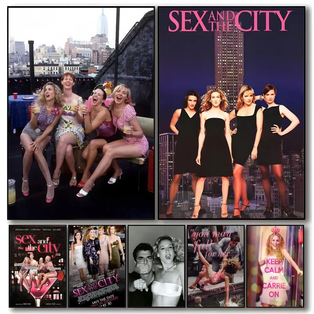 Romantic Series S-sex and the City Poster Trendy Aesthetic Wall Art Poster for Dorm Room Bedroom Decor