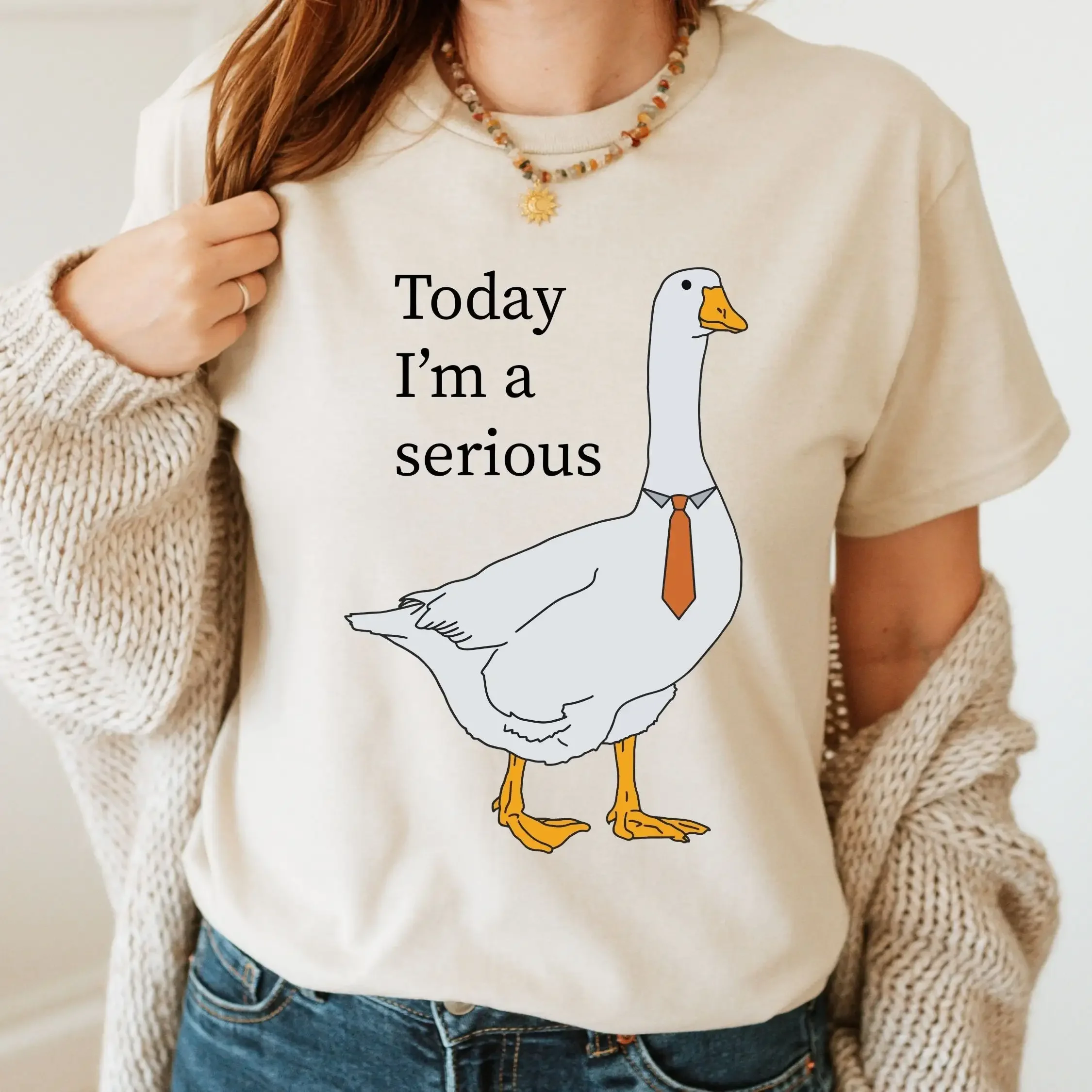 Aujourd'hui, je suis une canard sérieuse, t-shirt drôle et tendance pour petit ami, lui, elle