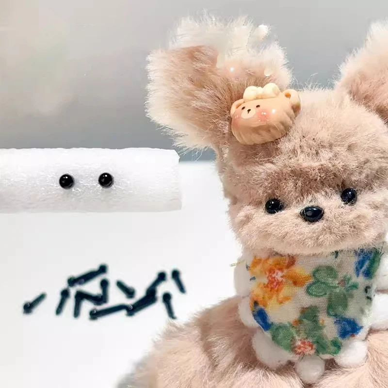 Zestaw 100 szt. plastikowych oczu, mini czarne akcesoria do pluszaków, piesków i lalek DIY