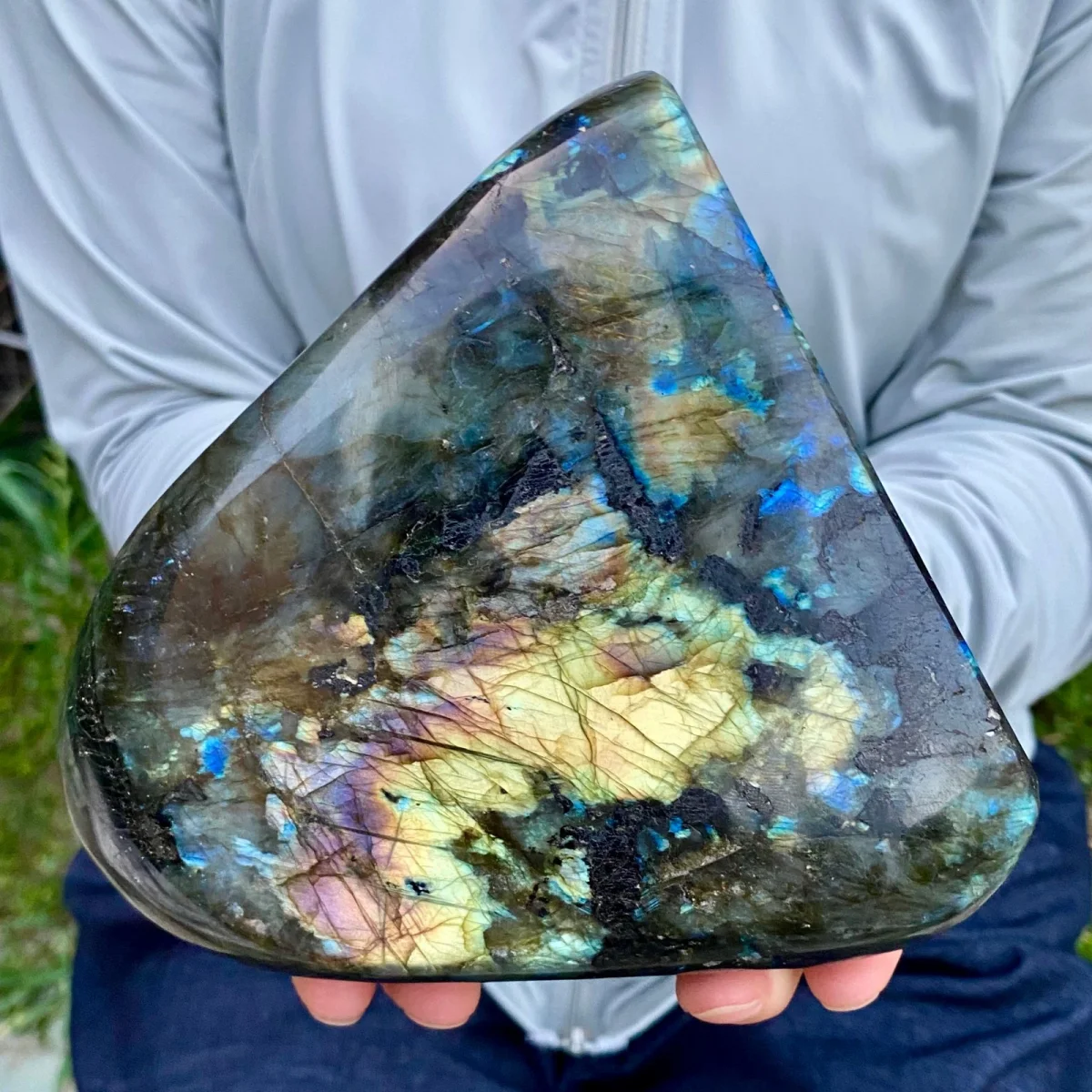 Large! Natural Formed! Labrador Moonstone Portable, Quartz Crystal Luminous Stone Ornament, Mineral