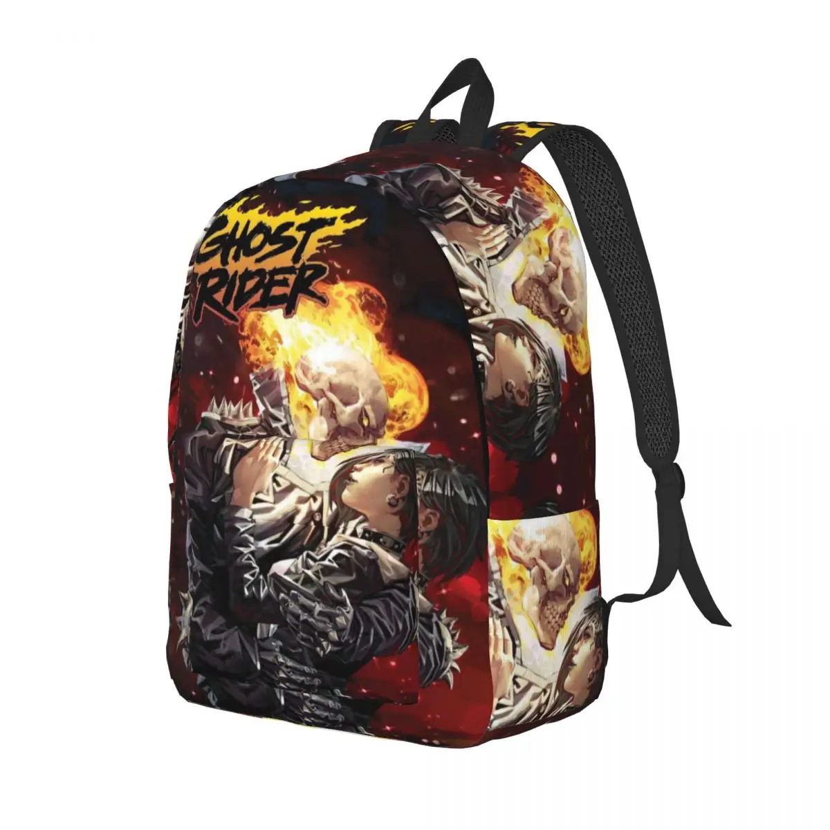 Custom Ghost Rider Cartoon Canvas Backpacks Women Men Fashion Bookbag for School College Bags