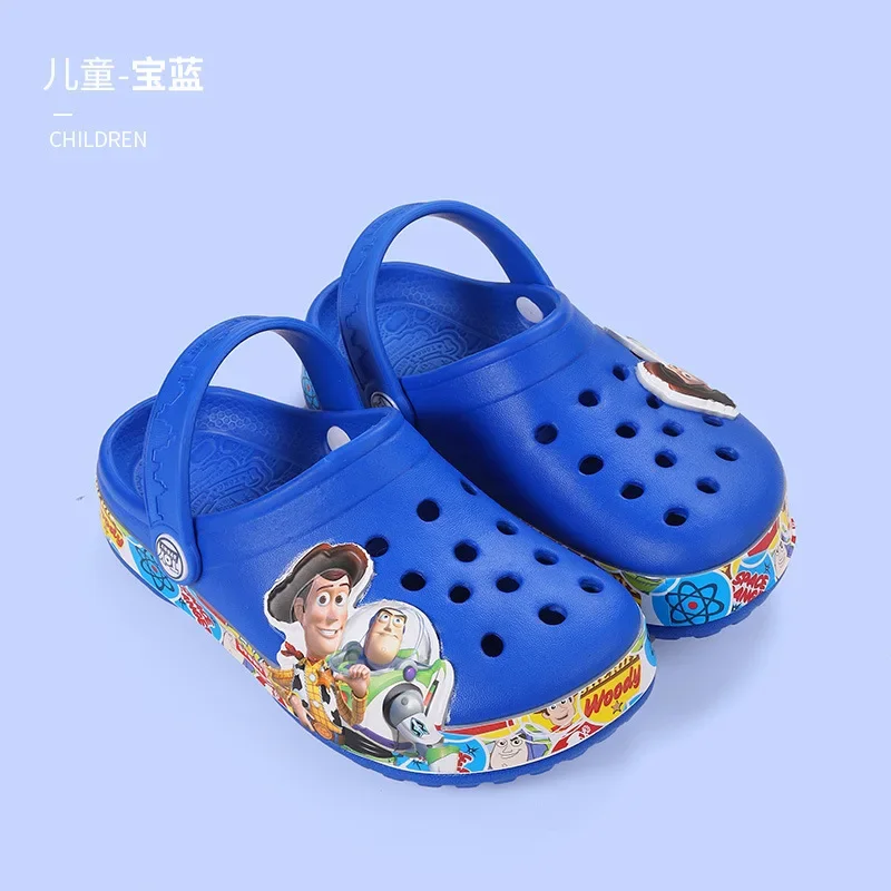 Disney Summer Sandals Kid Boy Girl Cartoon Iron Man Mcqueen Toy Story Buzz Woody Children Slippers Garden Eva Hollow Beach Shoes