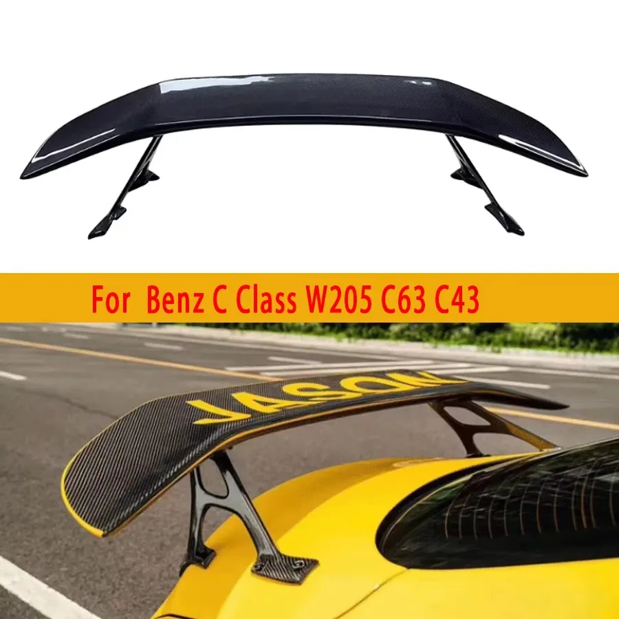 For Mercedes Benz C Class W205 C63 C43 Carbon Fiber Tail fins Rear Trunk Spoiler Guide Wing Rear Wing Diverter Car Accessories