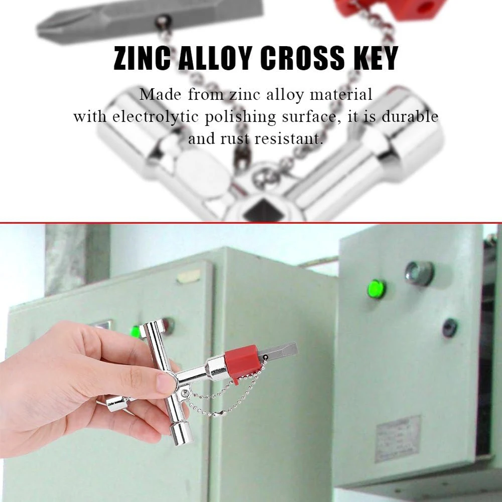 Multi-Functional Water Utility Triange Key Wrench Plumbing Spanner Square Triangle Train Electrical Cupboard Elevator Cabinet